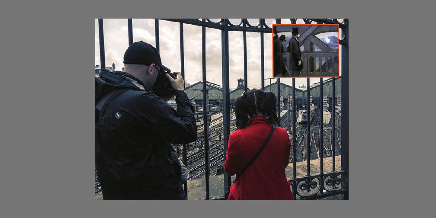 'Looking at Gare Saint Lazare' by Jacinta Lewis